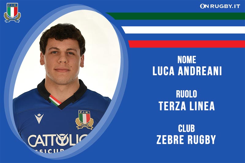 Luca Andreani terza linea della Nazionale Italiana Rugby Under 20 e delle Zebre Rugby