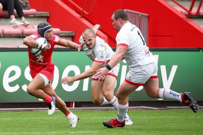 Cheslin Kolbe: mattatore di Ulster-Tolosa in Champions Cup - ph. Fred SCHEIBER / AFP