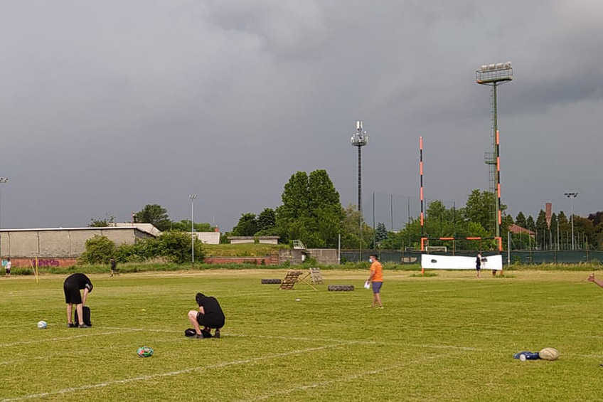 Il campo del Collegno Rugby nell'impianto S. Allende