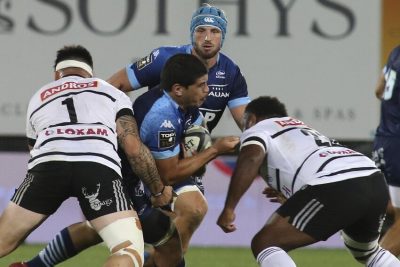 Bayonne: Izaia Perese qui impegnato in un match del Top14. (Photo by DIARMID COURREGES / AFP)