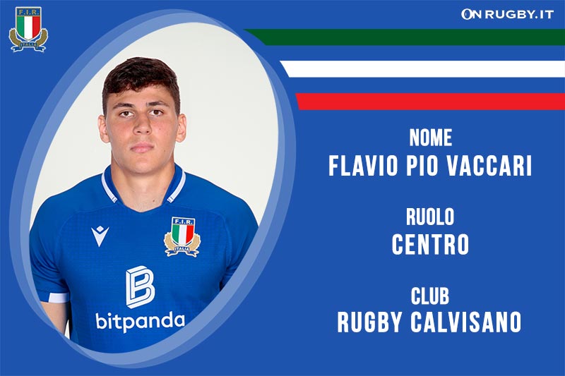 Flavio Pio Vaccari centro/ala della Nazionale Italiana Under 20 e del Rugby Calvisano
