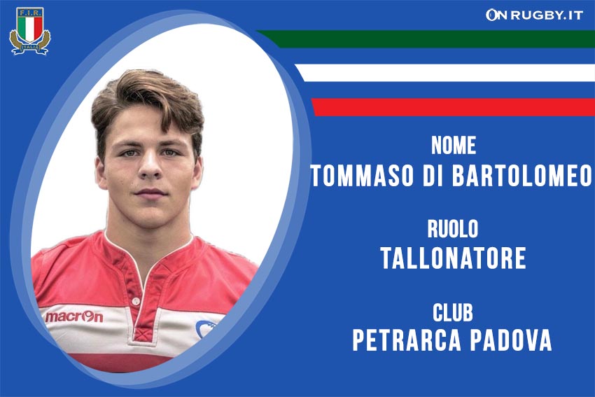 Tommaso Di Bartolomeo Rugby Nazionale italiana Under20