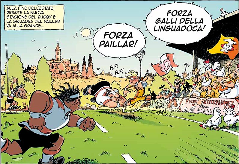 Un immagine del fumetto Rugbymen