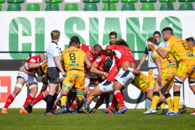 Challenge Cup: un momento della sfida tra Benetton e Agen ph. Ettore Griffoni