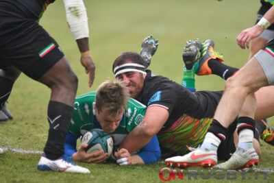 Benetton Rugby - Zebre Rugby: la meta meta di Ruzza