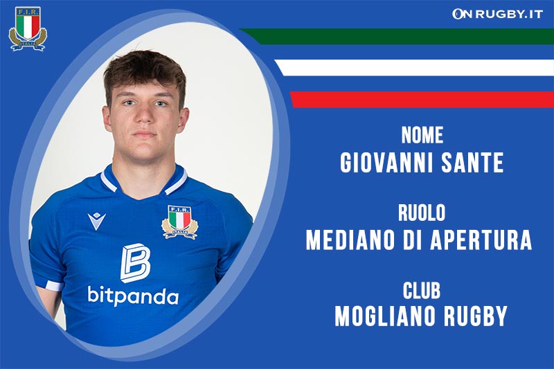Giovanni Sante mediano di apertura della Nazionale Italiana Rugby Under 20 e delMogliano Rugby