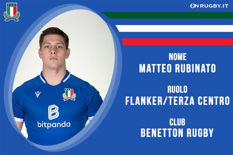 Matteo Rubinato terza linea della Nazionale Italiana Rugby Under 20 e del Benetton Rugby