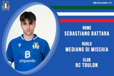 Sebastiano Battara mediano di mischia della Nazionale Italiana Rugby Under20 e del RC Toulon