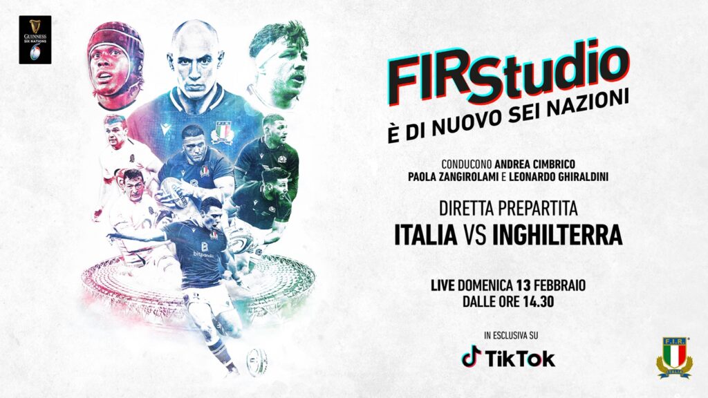 Sei Nazioni: il nuovo FIRStudio porta i pre-partita dell'Italia su TikTok