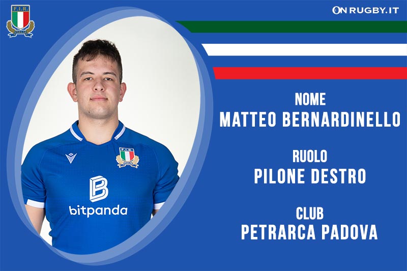 Matteo Bernardinello pilone destro della Nazionale Italiana Rugby Under 20 e del Petrarca Padova