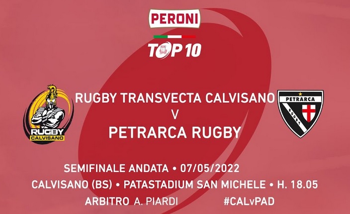 Top10: la diretta streaming di Calvisano-Petrarca