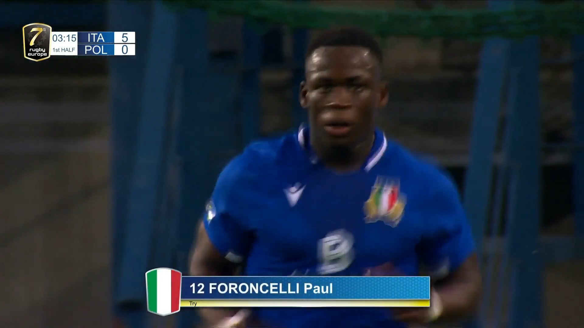 Italseven: nel primo giorno di Championship a Cracovia spettacolare meta azzurra con Foroncelli