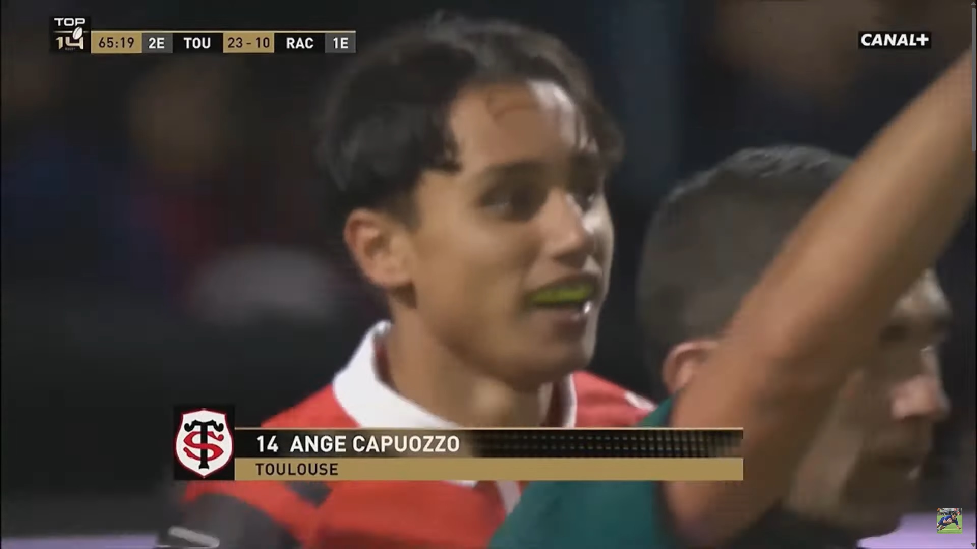 Top14: Ange Capuozzo in meta dopo 70 metri di volata con Tolosa