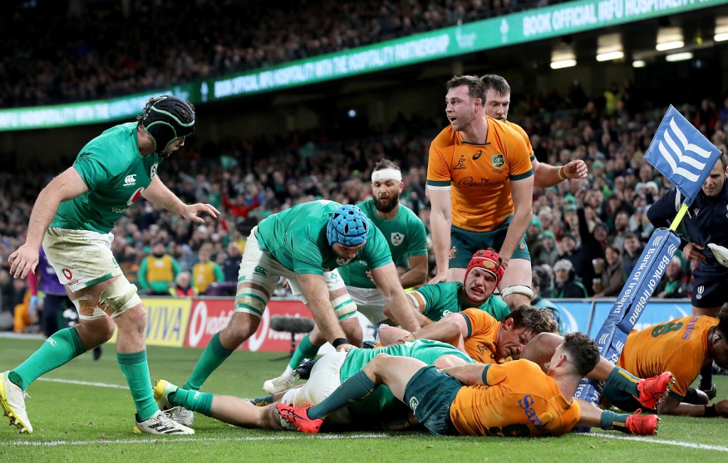 Che battaglia a Dublino! L'Irlanda batte l'Australia 13-10 (ph. Paul Faith / AFP)