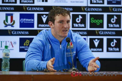 Michele Lamaro conferenza stampa pre Italia-Galles (ph. Sebastiano Pessina)