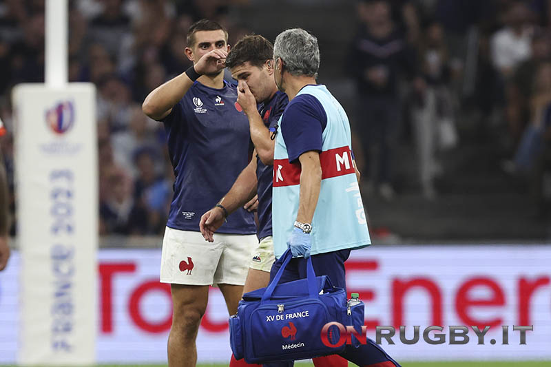 Rugby World Cup: ecco la diagonisi definitiva per Antoine Dupont dopo il colpo al volto. PH S. Pessina