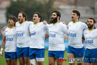 Serie A Elite: a Colorno arriva un pilone reduce dalla Rugby World Cup. Nella foto Diego Arbelo è il terzo da destra. PH Sebastiano Pessina