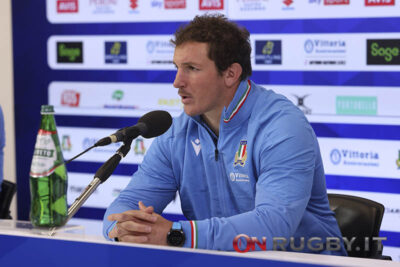 Michele Lamaro in conferenza stampa (ph. Sebastiano Pessina)